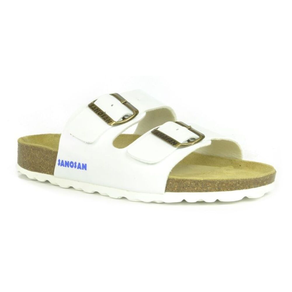 Sanosan Womens/Ladies Aston Leather Sandals / White/Brown
